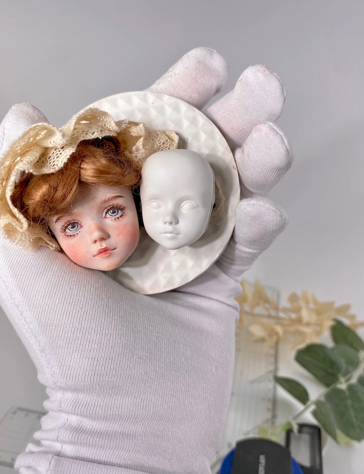 СИЛИКОНОВЫЙ МОЛД ДМ-031 форма заготовка лица головы куклы игрушки - миниатюра 3