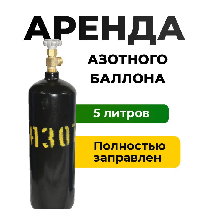 Баллон азота 5 литров в аренду - изображение 1