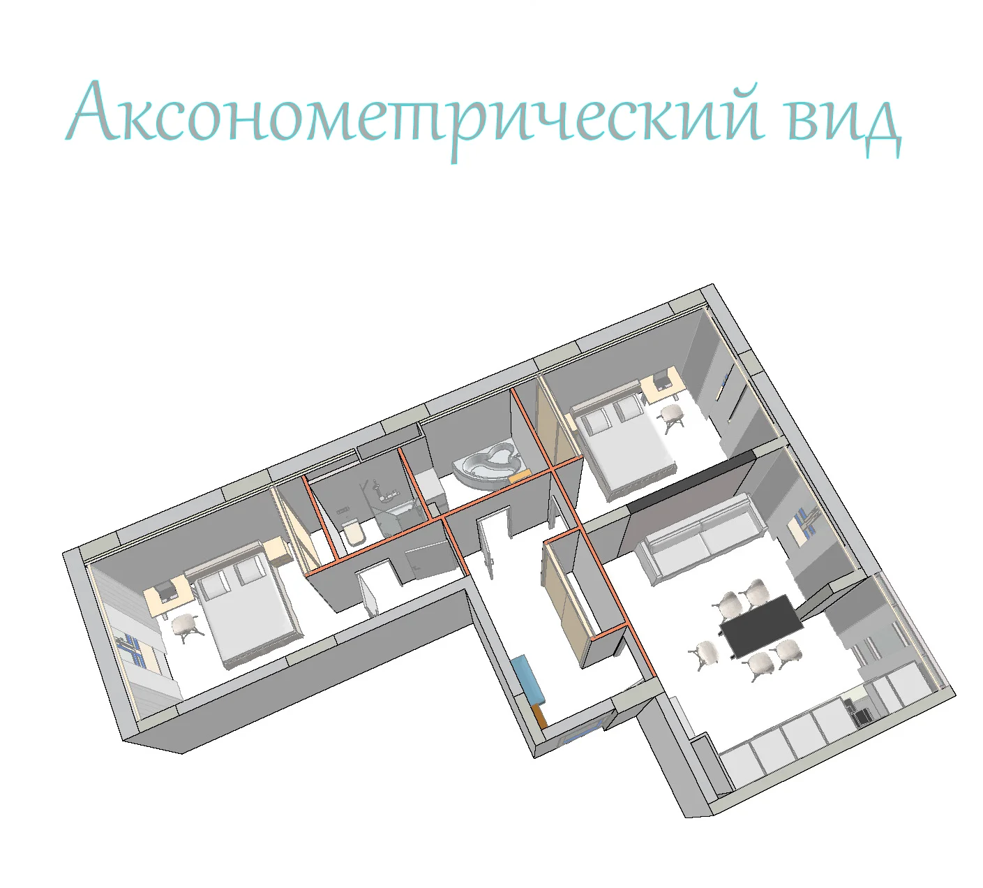 Проект перепланировки, Дизайн, 3D визуализация - миниатюра 10