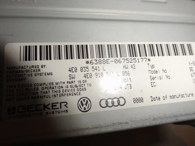Блок управления магнитолой AUDI Q7 4L 4.2 BAR 2008 - миниатюра 3