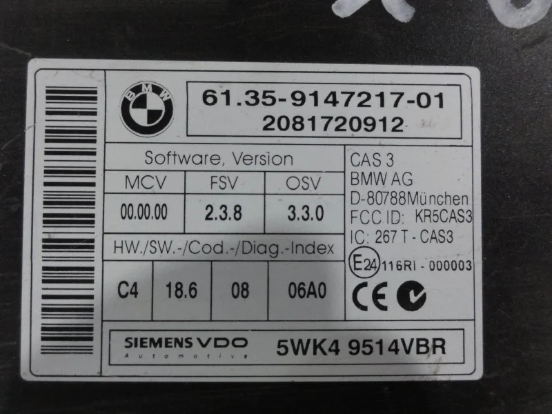 Блок электронный CAS BMW X6 E71 N63B44A 2008 - миниатюра 4