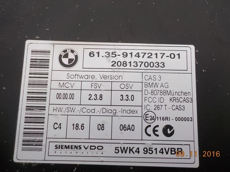 Блок электронный CAS BMW X6 E71 N63B44A 2008 - миниатюра 3