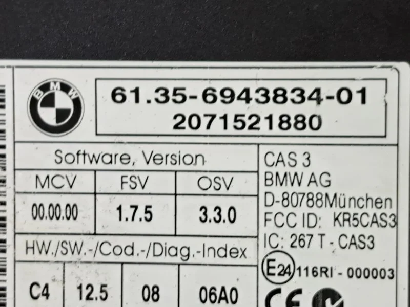 Блок электронный CAS BMW 1 E87 N46B20 2007 - миниатюра 3