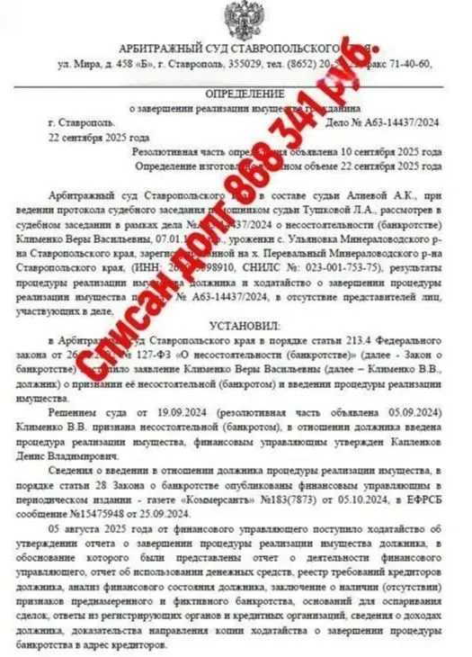 Списание долгов, банкротство физических лиц - миниатюра 7