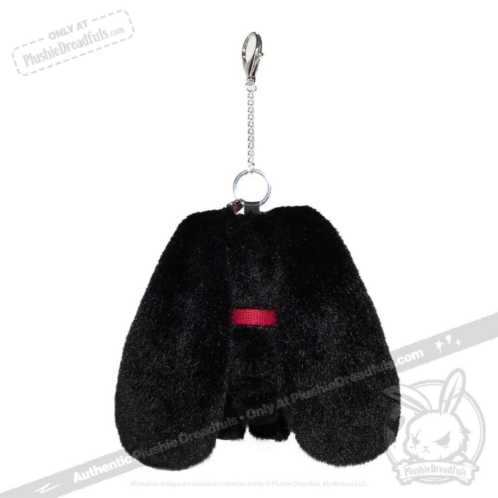 Black Plaid Love Rabbit Plush Keychain Accessory - миниатюра 2