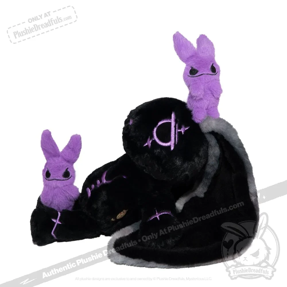 Black and Purple Anxiety Rabbit - Plush Stuffed Animal - миниатюра 3