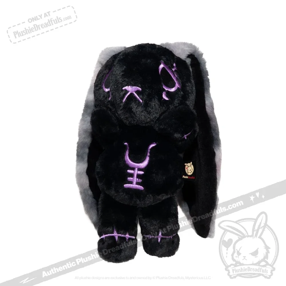 Black and Purple Anxiety Rabbit - Plush Stuffed Animal - миниатюра 6