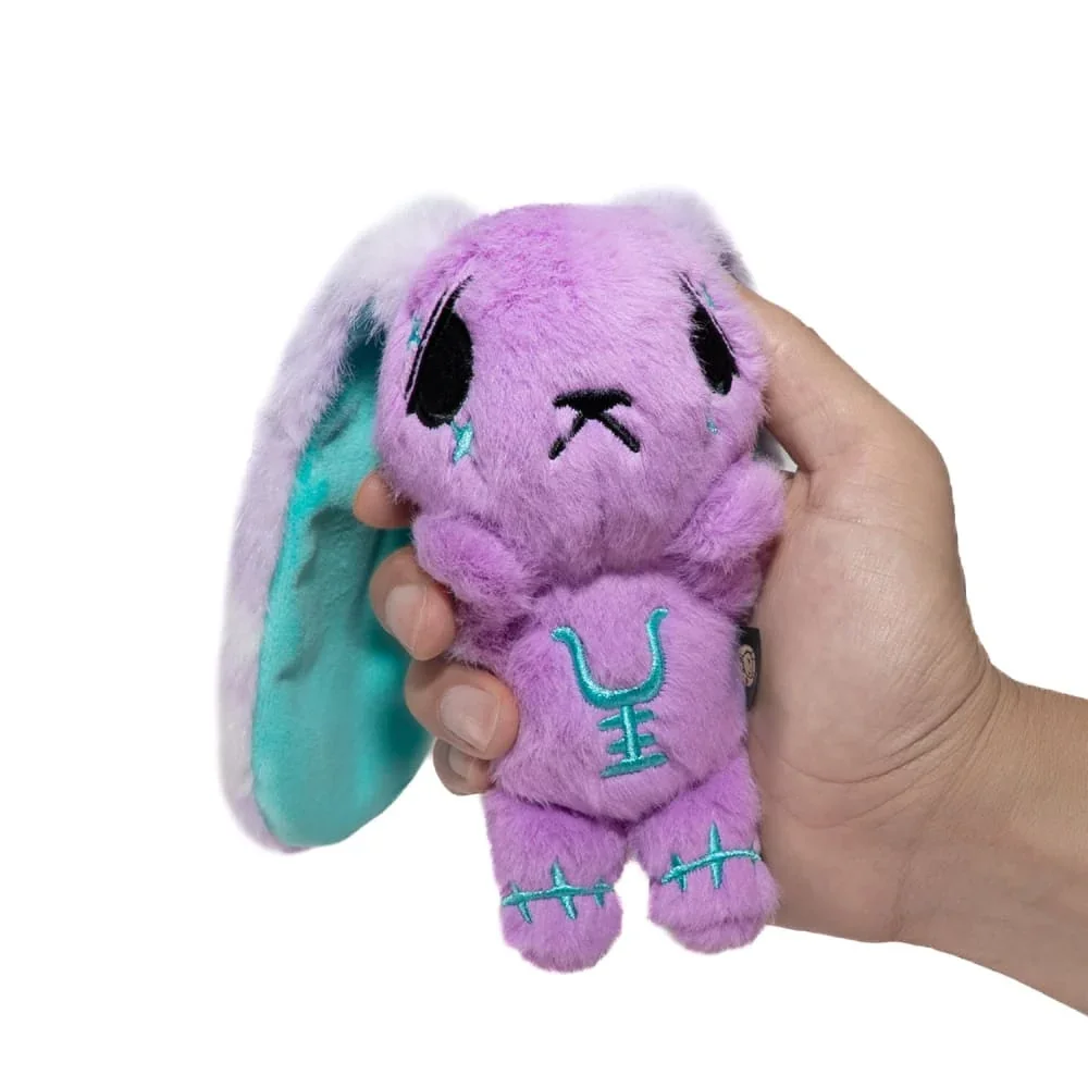 Purple Teal Anxiety Rabbit Plush Keychain Accessory - изображение 1