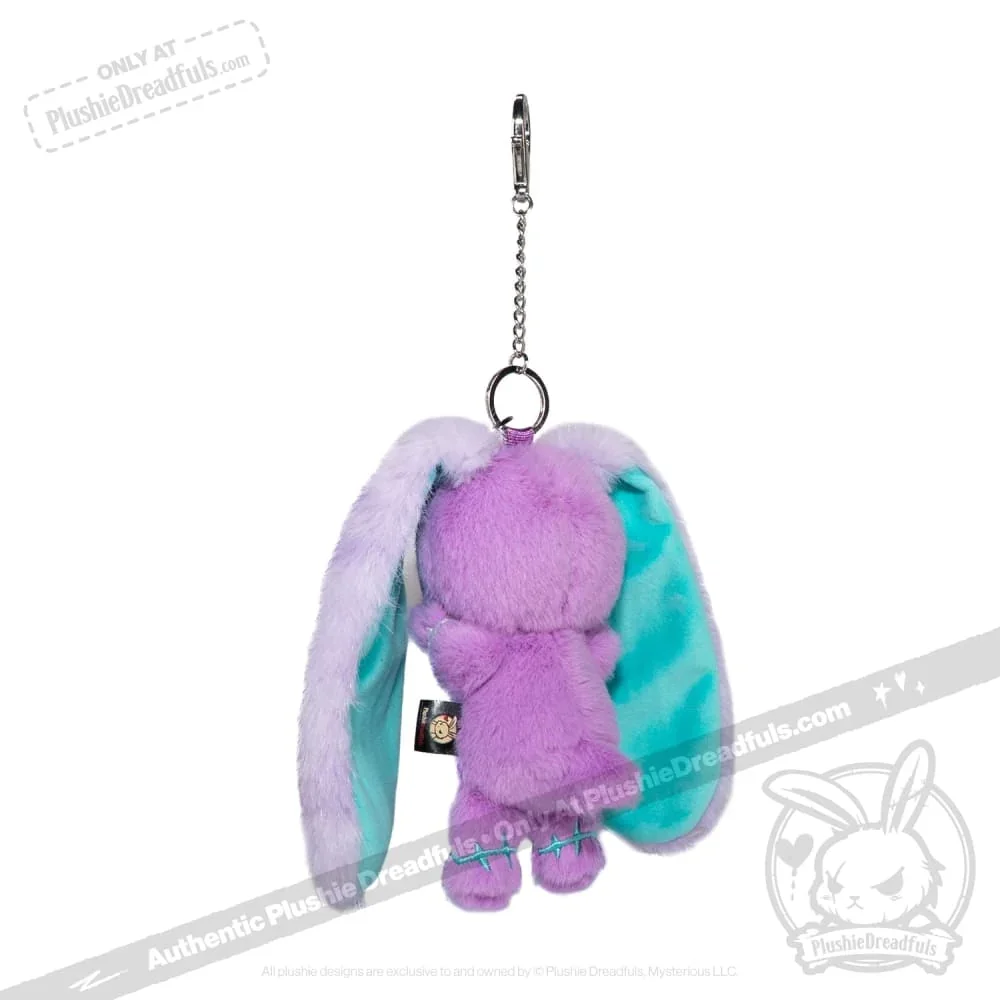 Purple Teal Anxiety Rabbit Plush Keychain Accessory - миниатюра 2