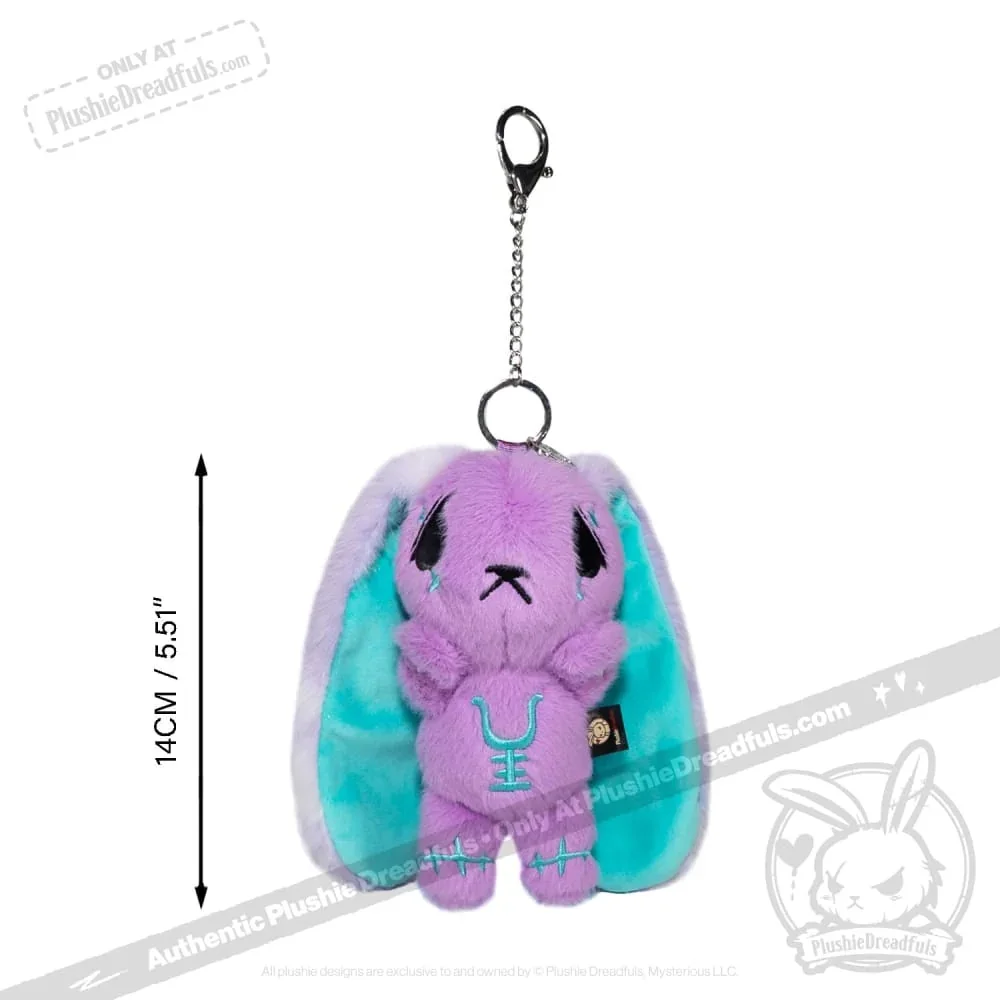 Purple Teal Anxiety Rabbit Plush Keychain Accessory - миниатюра 8