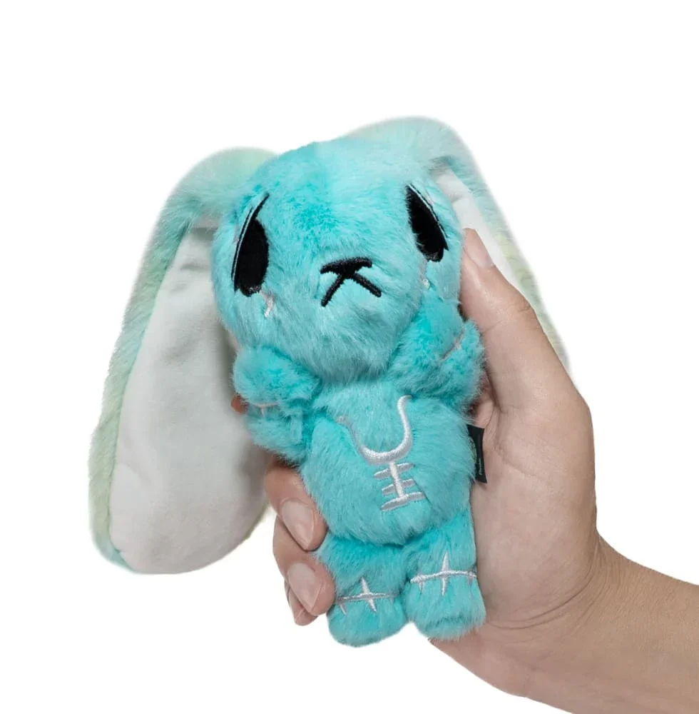 Teal Anxiety Rabbit Plush Keychain Accessory - изображение 1