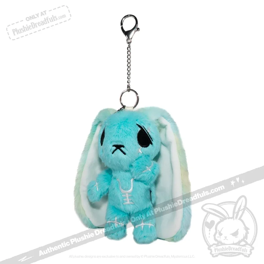 Teal Anxiety Rabbit Plush Keychain Accessory - миниатюра 2