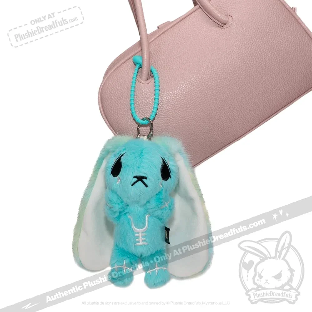 Teal Anxiety Rabbit Plush Keychain Accessory - миниатюра 7