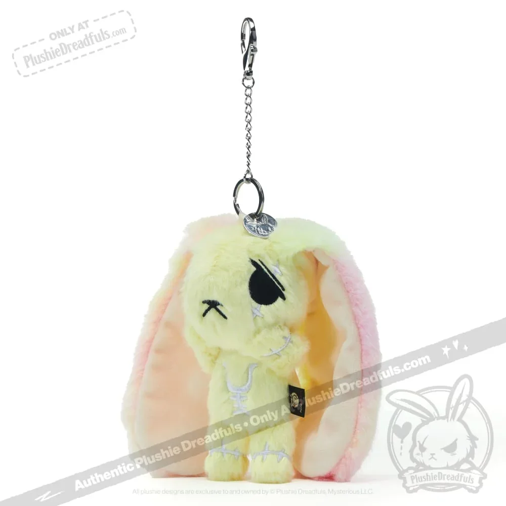 Yellow Anxiety Rabbit Plush Keychain Accessory - миниатюра 2