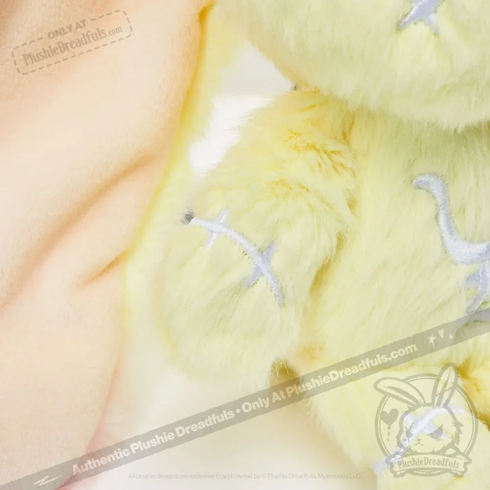Yellow Anxiety Rabbit Plush Keychain Accessory - миниатюра 4
