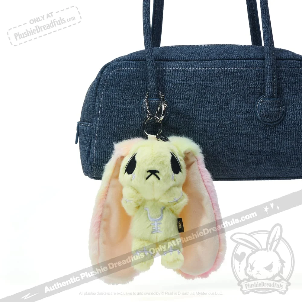 Yellow Anxiety Rabbit Plush Keychain Accessory - миниатюра 8