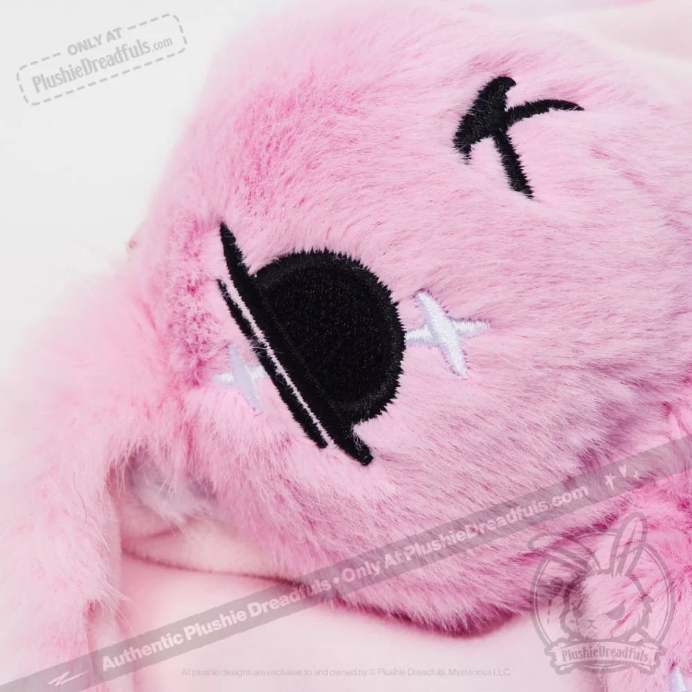 Pink Anxiety Rabbit Plush Keychain Accessory - миниатюра 4