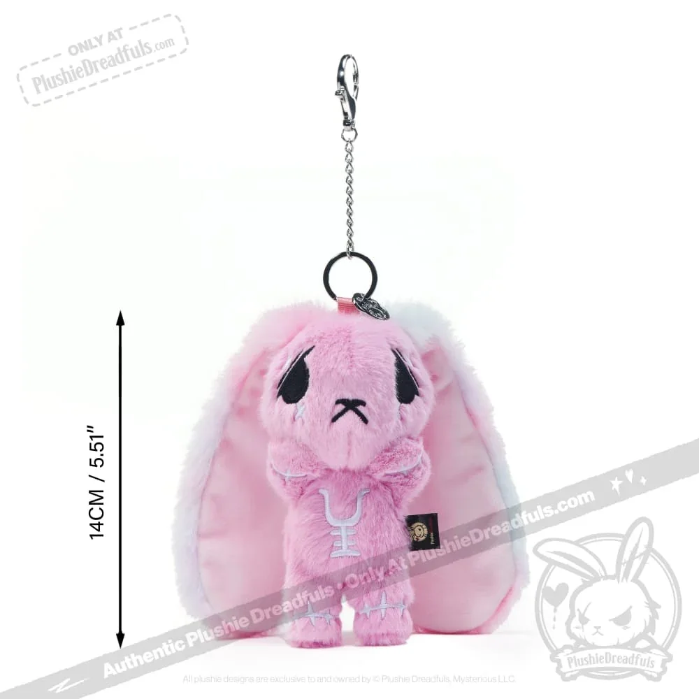 Pink Anxiety Rabbit Plush Keychain Accessory - миниатюра 7