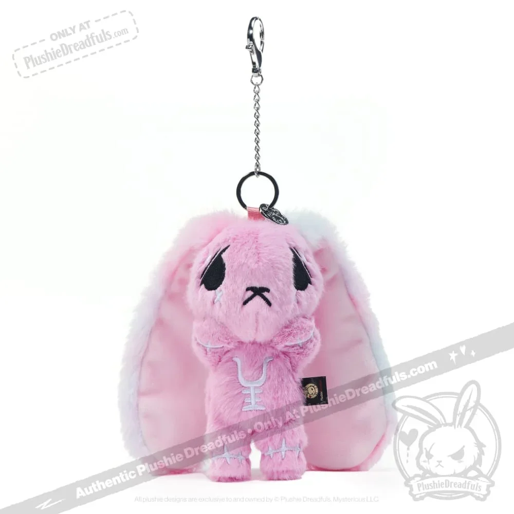 Pink Anxiety Rabbit Plush Keychain Accessory - миниатюра 8