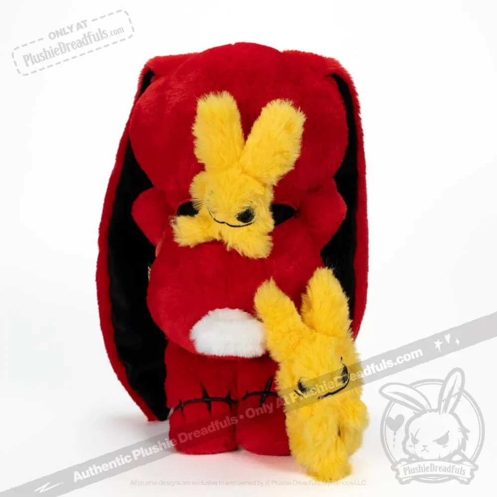 Anxiety Rabbit Red "Pressure" Edition - Plush Stuffed Animal - миниатюра 3
