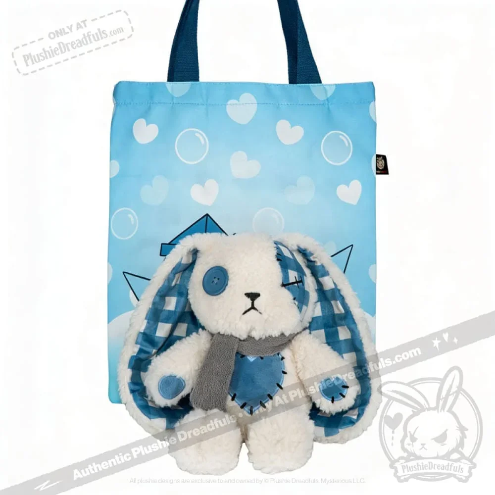 Blue Plaid Love Rabbit - Plush Stuffed Animal - миниатюра 6