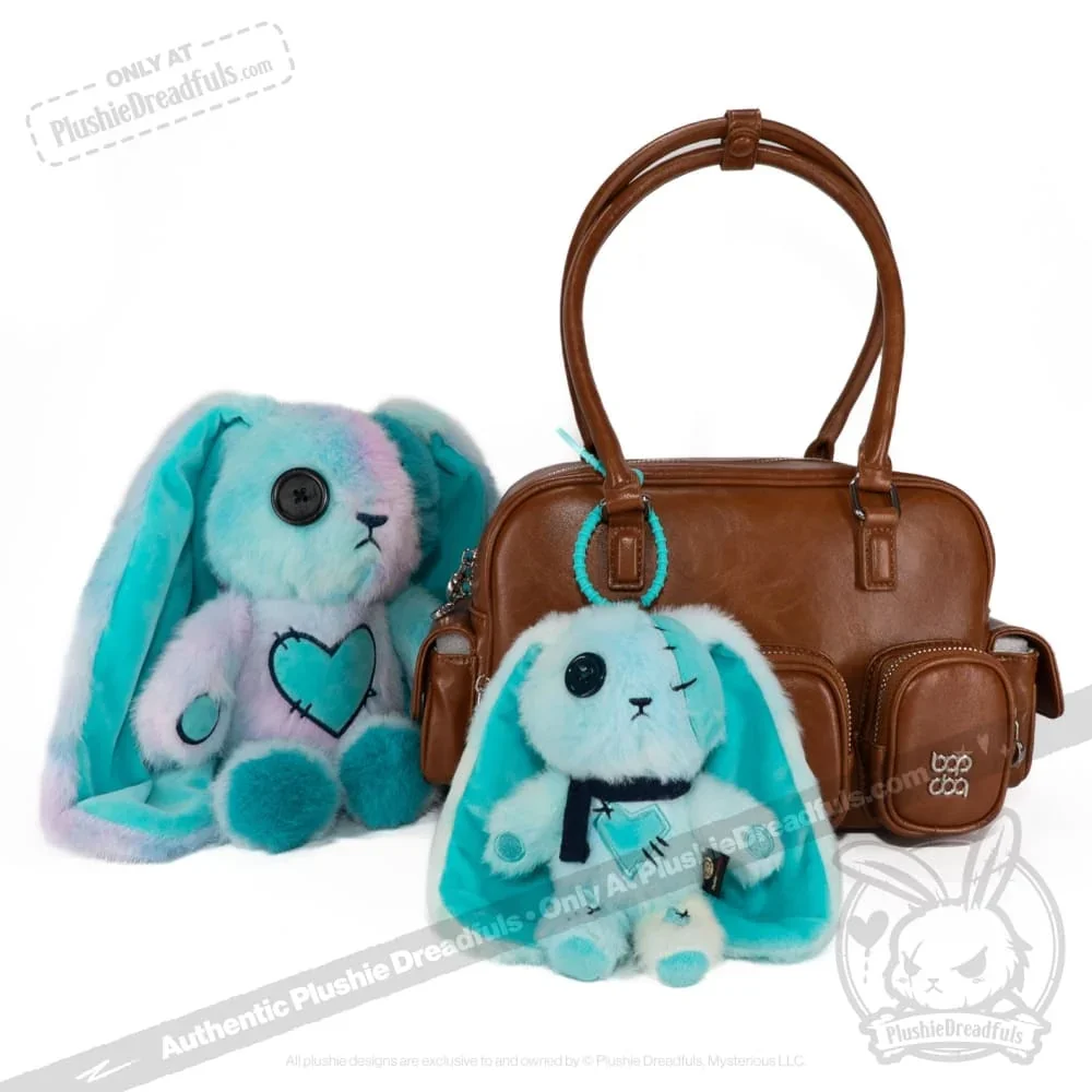Blue Ice Love Rabbit Plush Keychain Accessory - миниатюра 3