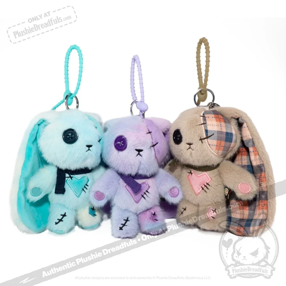 Plaid Love Rabbit Plush Keychain Accessory - миниатюра 3