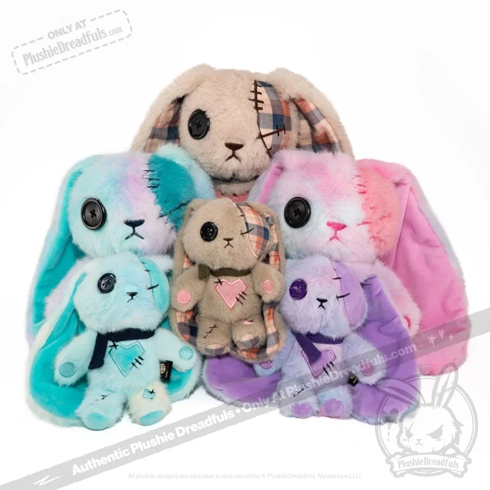 Plaid Love Rabbit Plush Keychain Accessory - миниатюра 5