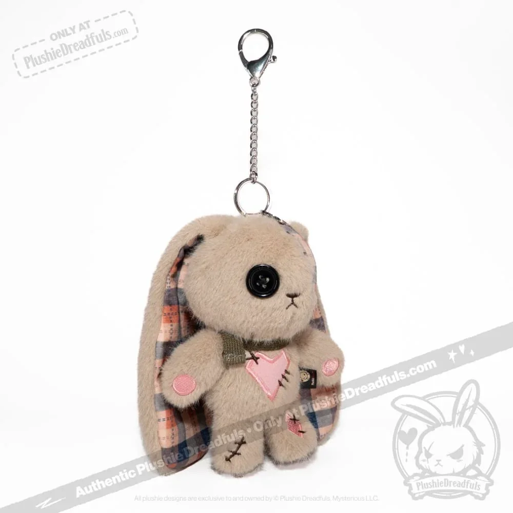 Plaid Love Rabbit Plush Keychain Accessory - миниатюра 7