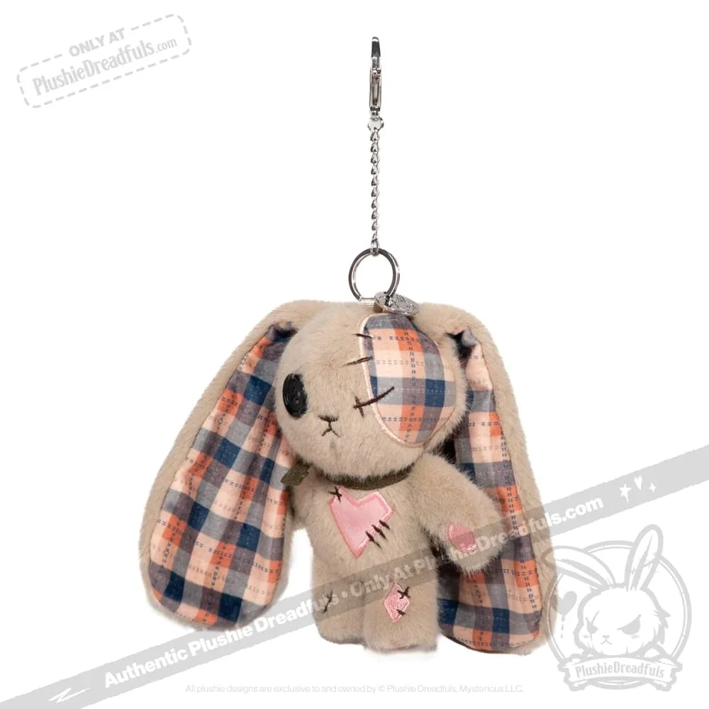 Plaid Love Rabbit Plush Keychain Accessory - миниатюра 8