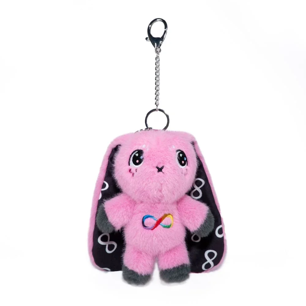 Pink Autism Rabbit Plush Keychain Accessory - изображение 1