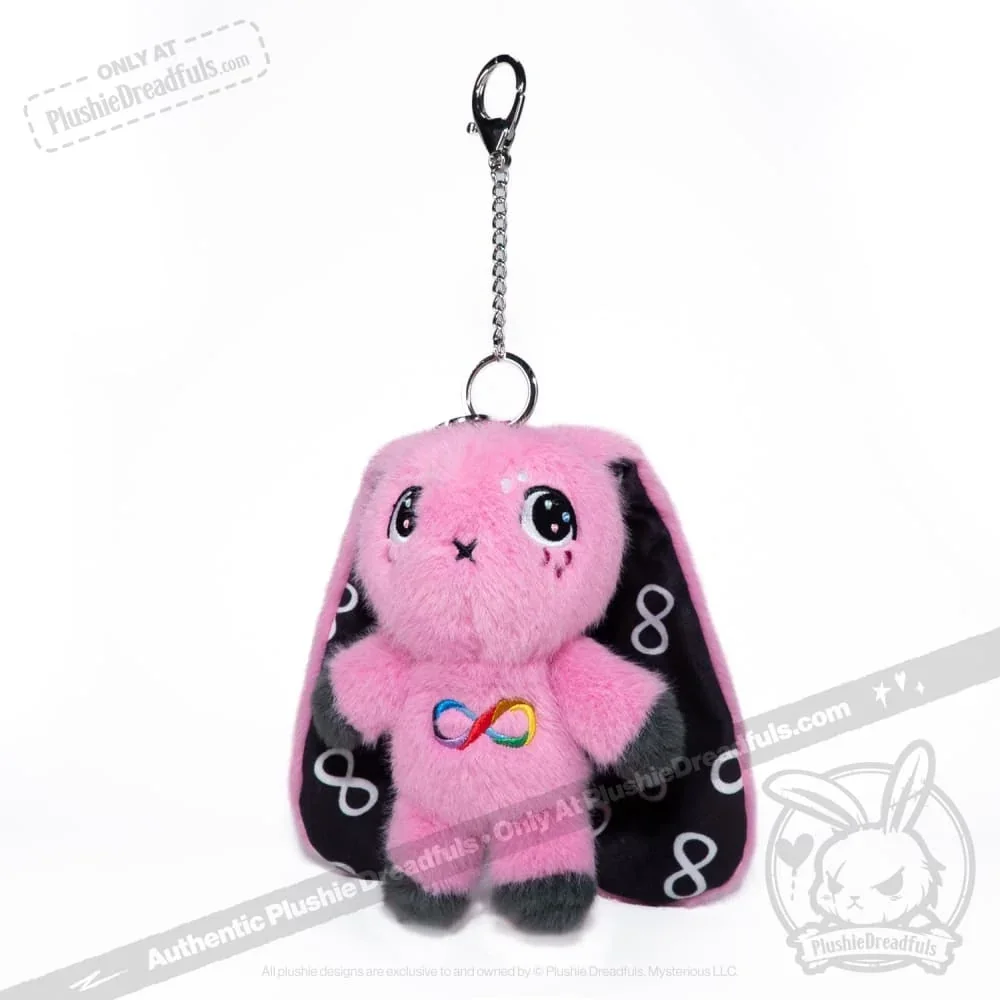 Pink Autism Rabbit Plush Keychain Accessory - миниатюра 2