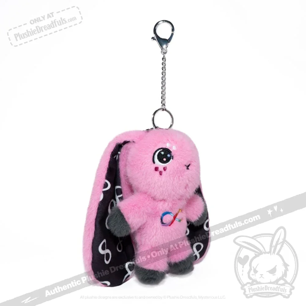Pink Autism Rabbit Plush Keychain Accessory - миниатюра 3