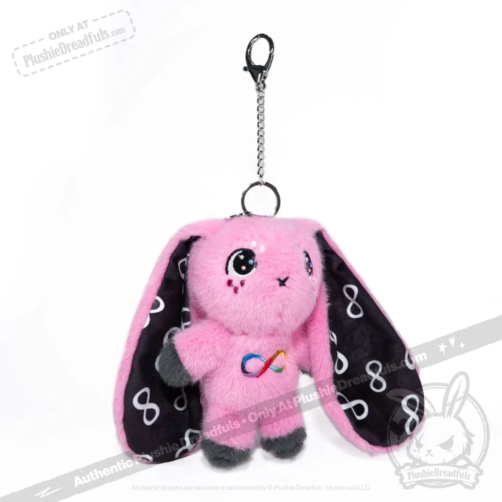 Pink Autism Rabbit Plush Keychain Accessory - миниатюра 4