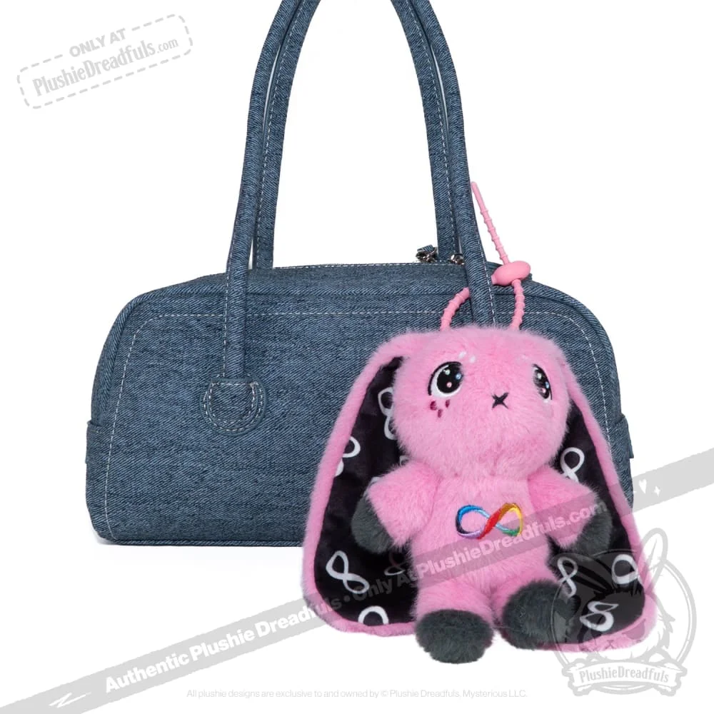 Pink Autism Rabbit Plush Keychain Accessory - миниатюра 8