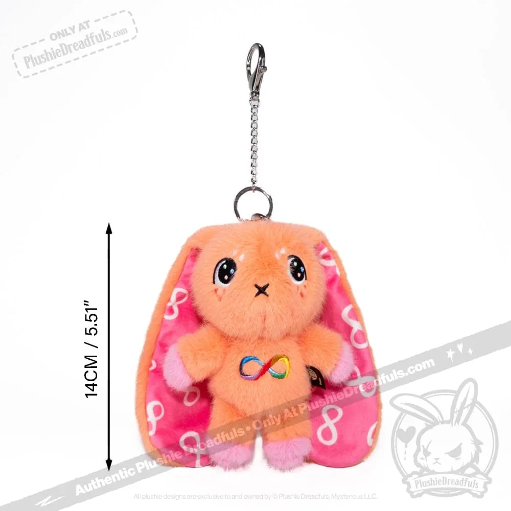 Orange Autism Rabbit Plush Keychain Accessory - миниатюра 2