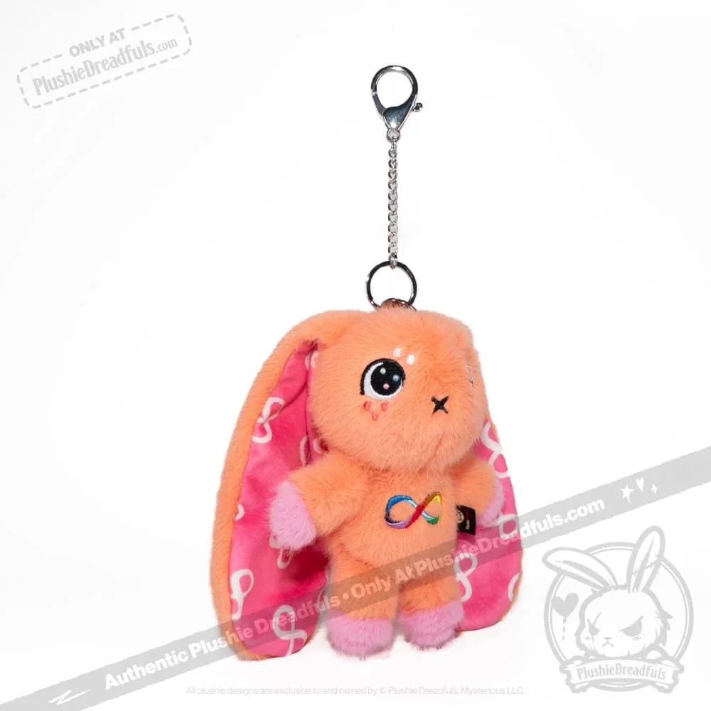 Orange Autism Rabbit Plush Keychain Accessory - миниатюра 3