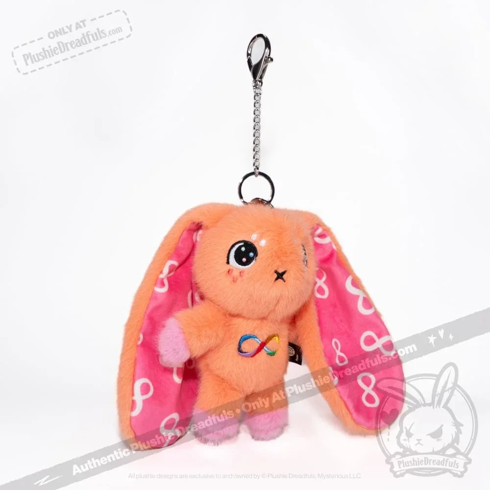 Orange Autism Rabbit Plush Keychain Accessory - миниатюра 4