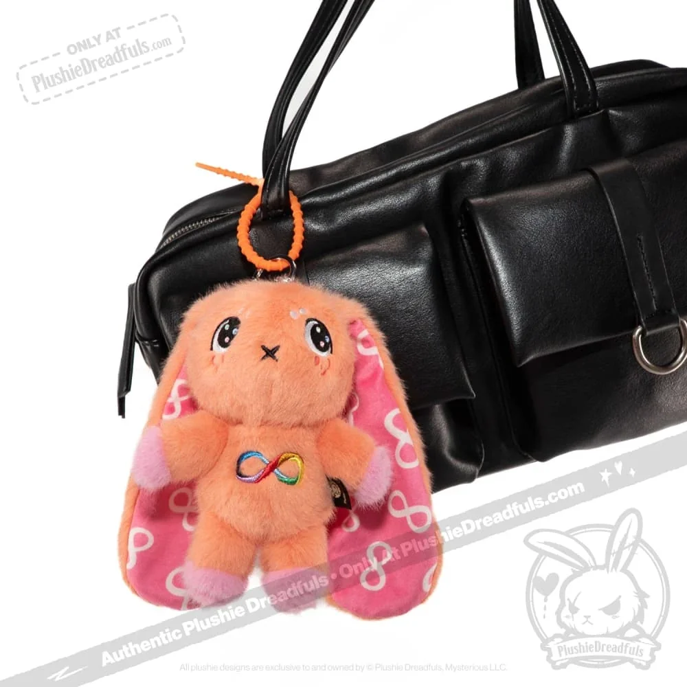 Orange Autism Rabbit Plush Keychain Accessory - миниатюра 7
