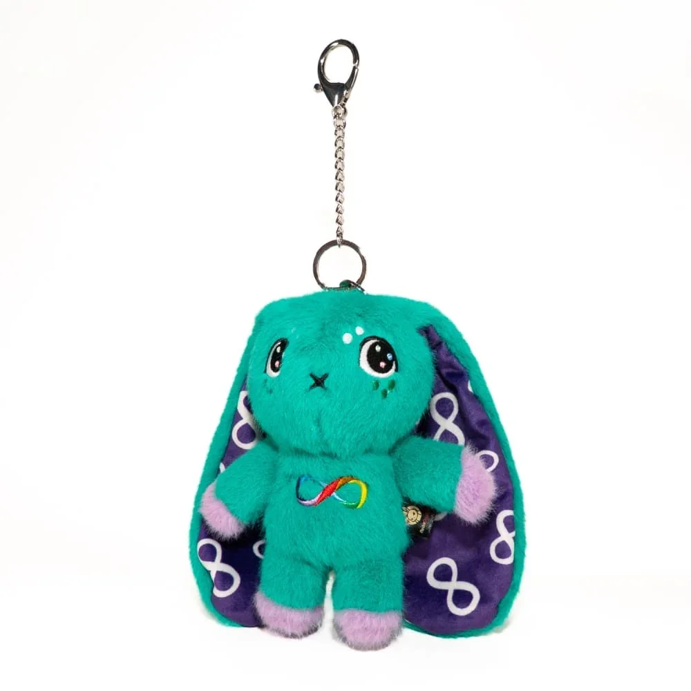 Teal Autism Rabbit Plush Keychain Accessory - изображение 1