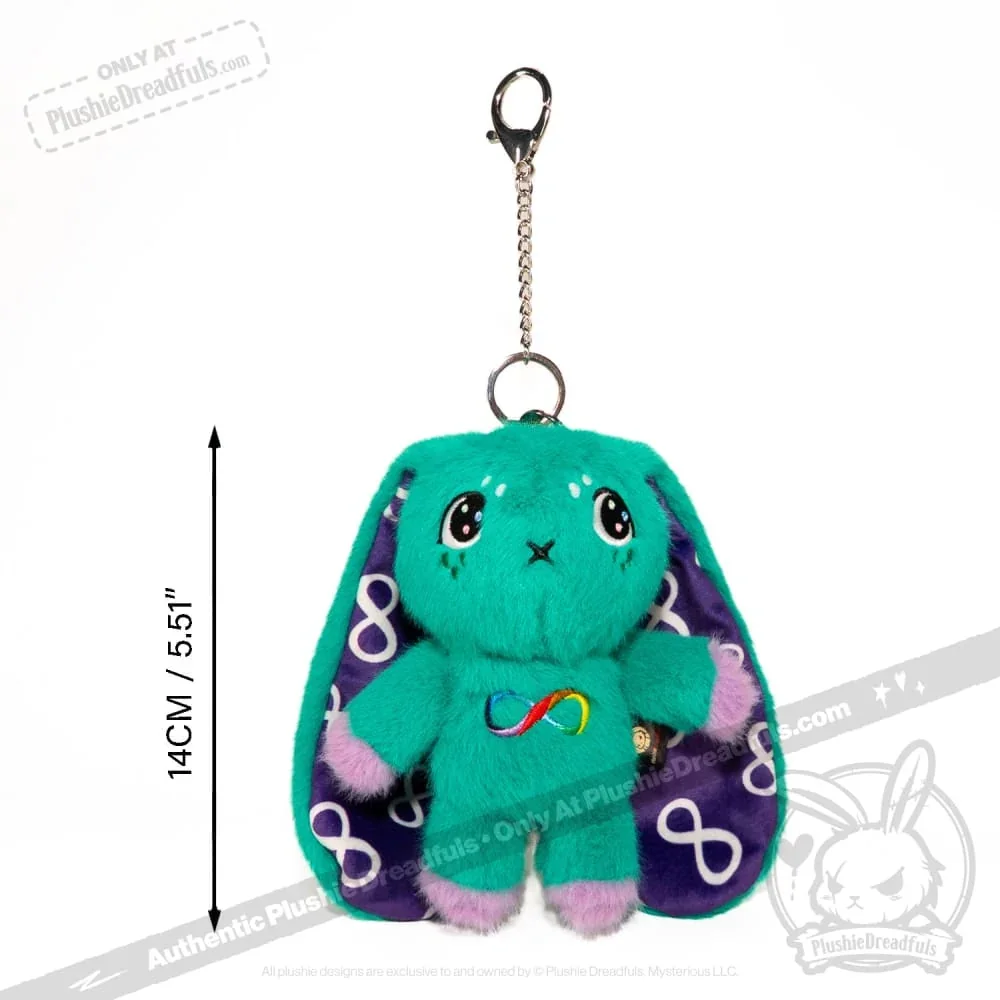 Teal Autism Rabbit Plush Keychain Accessory - миниатюра 2