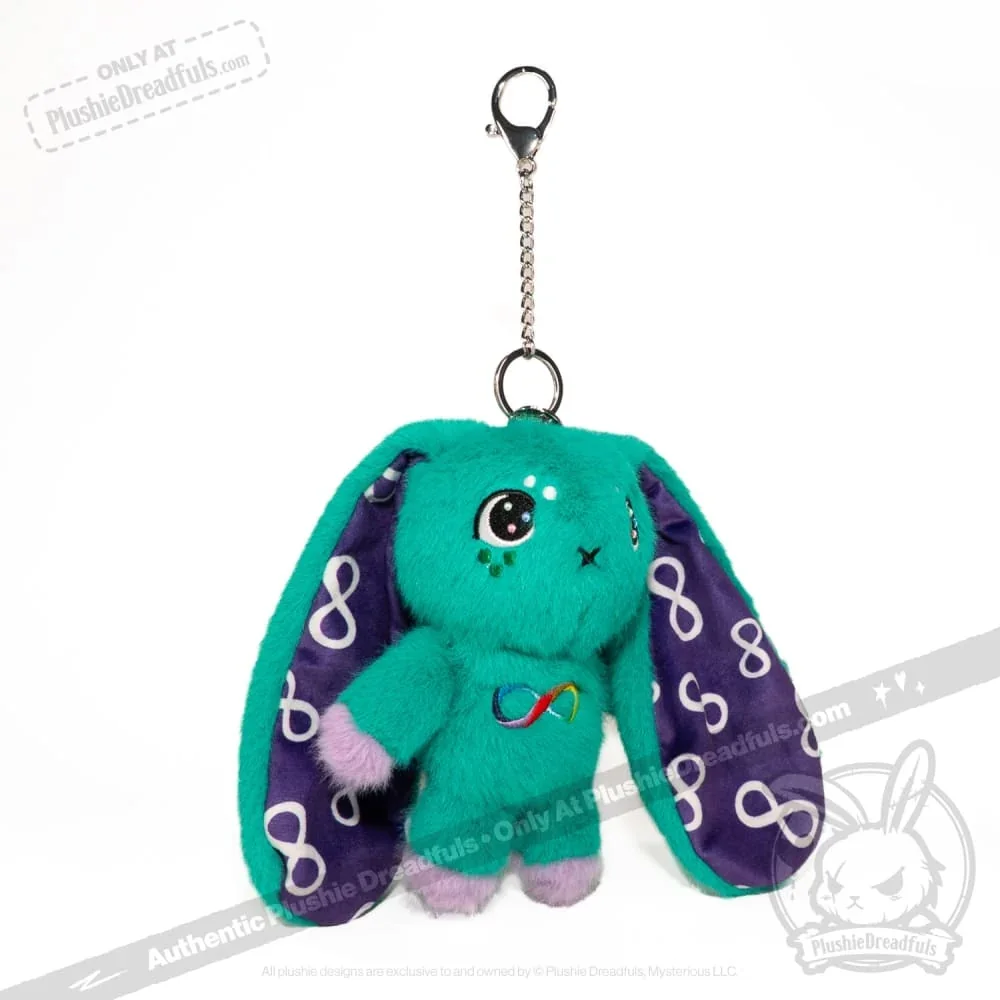 Teal Autism Rabbit Plush Keychain Accessory - миниатюра 4