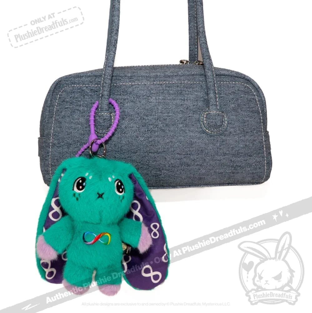 Teal Autism Rabbit Plush Keychain Accessory - миниатюра 8