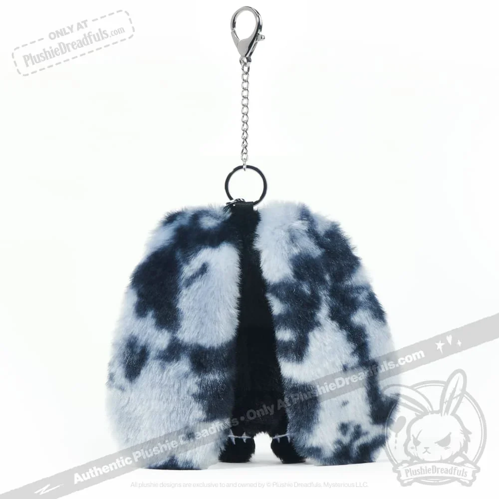 Black Anxiety Rabbit Plush Keychain Accessory - миниатюра 2