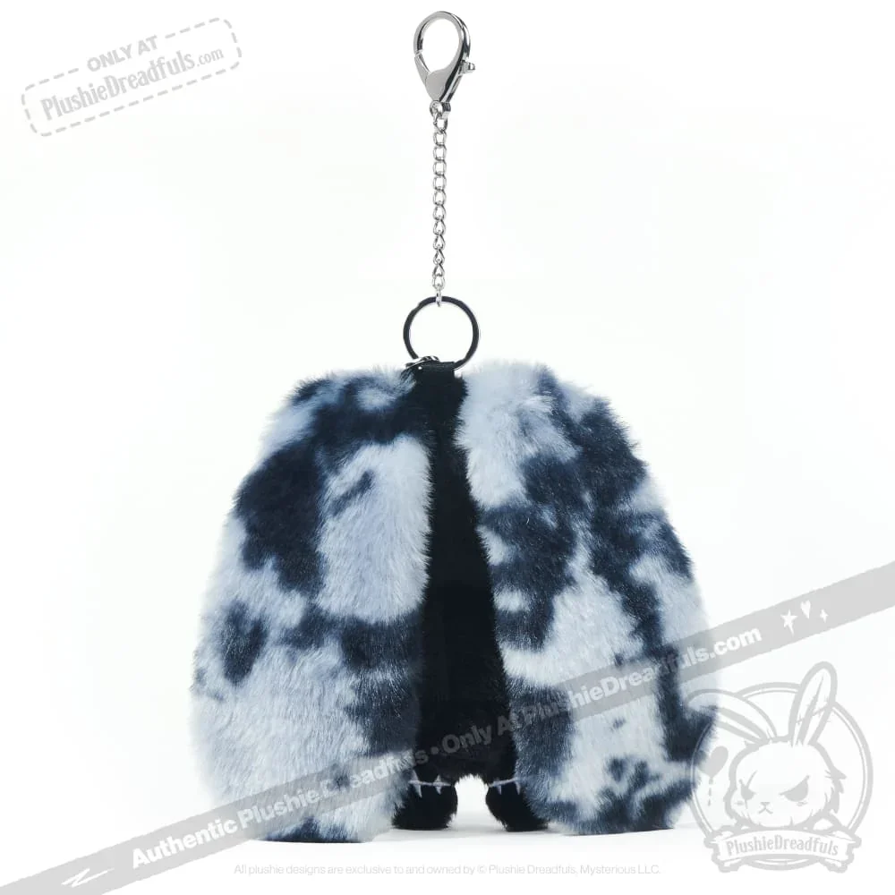 Black Anxiety Rabbit Plush Keychain Accessory - миниатюра 3