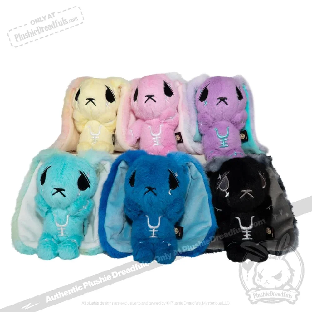 Blue Anxiety Rabbit Plush Keychain Accessory - миниатюра 2
