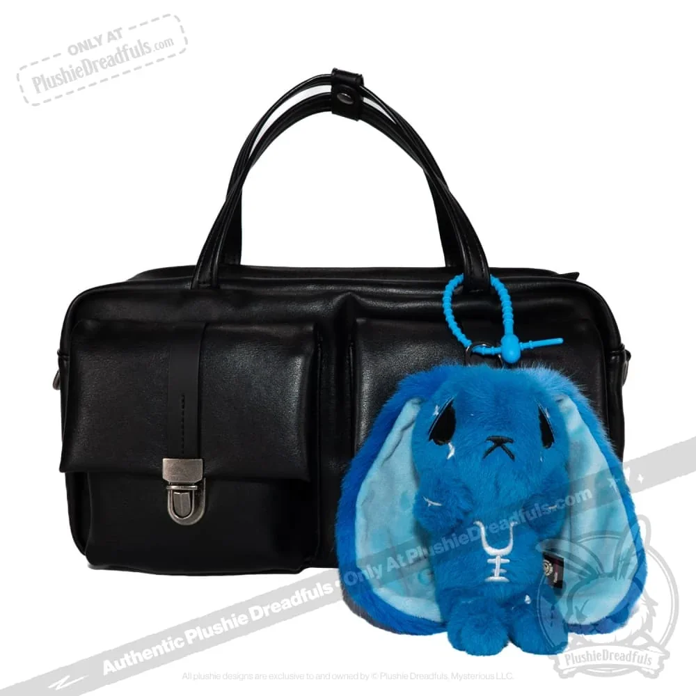 Blue Anxiety Rabbit Plush Keychain Accessory - миниатюра 3