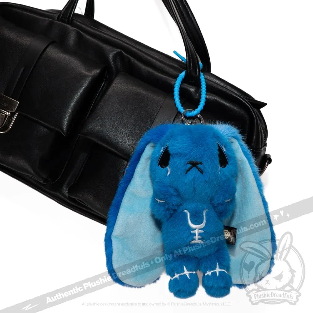 Blue Anxiety Rabbit Plush Keychain Accessory - миниатюра 4