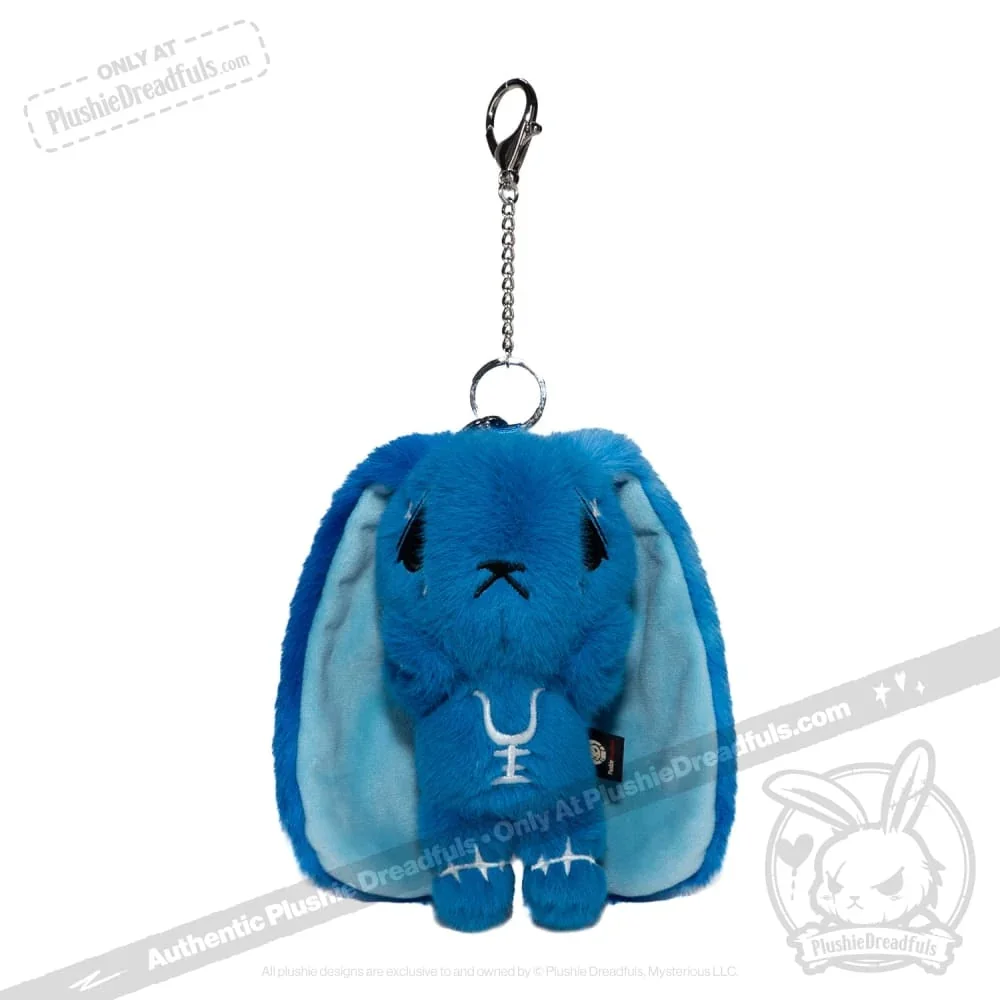 Blue Anxiety Rabbit Plush Keychain Accessory - миниатюра 6