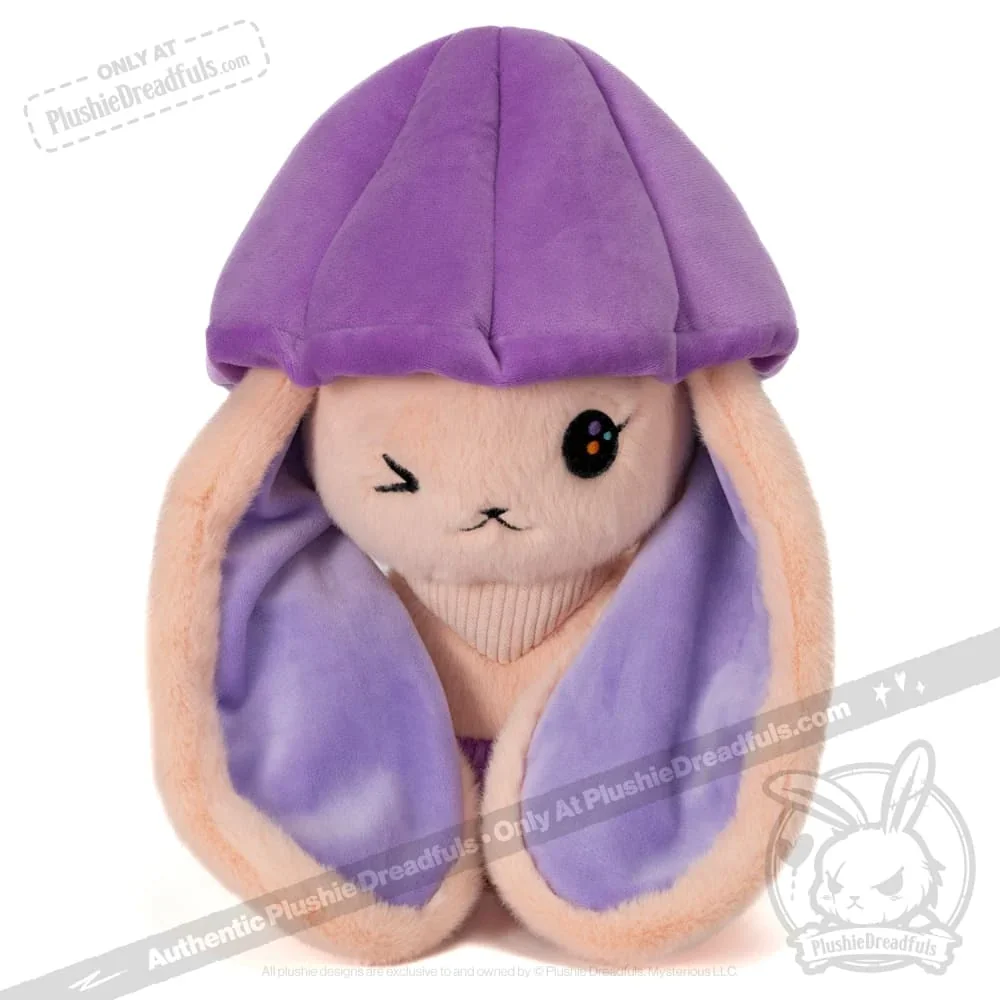 Mushroom Rabbit - Lilac Bonnet - Plush Stuffed Animal - миниатюра 4